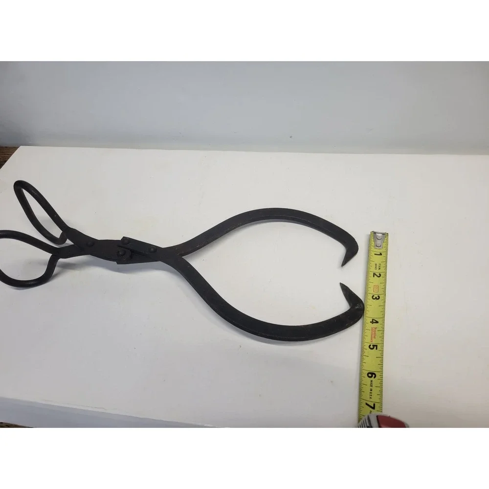 Vintage‎ Cast Iron Ice Tongs Refrigerator Kitchen Tool Heavy Duty